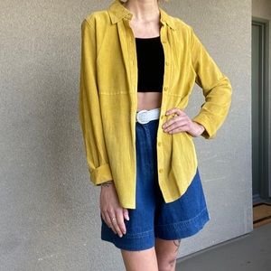 NWOT Mustard yellow suede shirt jacket
